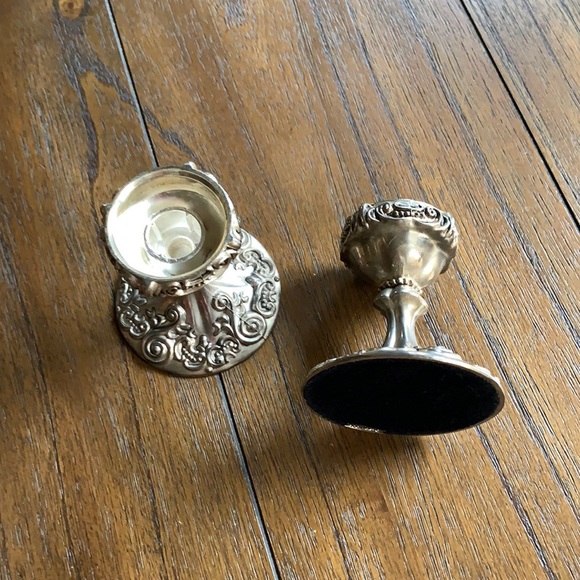 Pair Godinger Ornate Silver Plated Taper Candlestick Holders - Picture 2 of 11